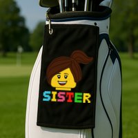 Building Bricks Blocks Sister Master Builder Family Matching Golf Towel
