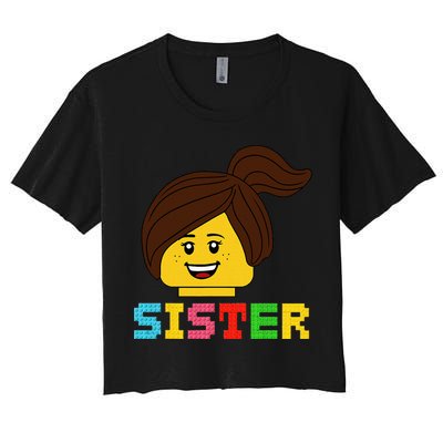 Building Bricks Blocks Sister Master Builder Family Matching Crop Top