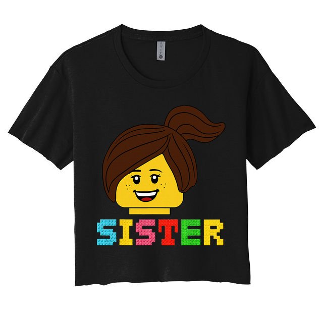 Building Bricks Blocks Sister Master Builder Family Matching Crop Top