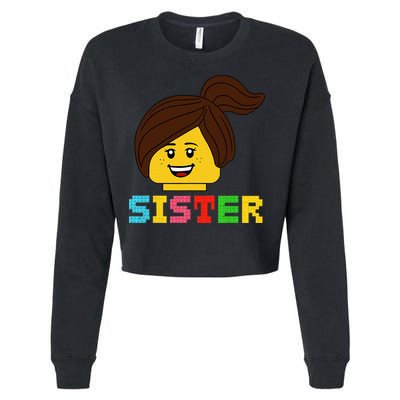 Building Bricks Blocks Sister Master Builder Family Matching Cropped Pullover Crew