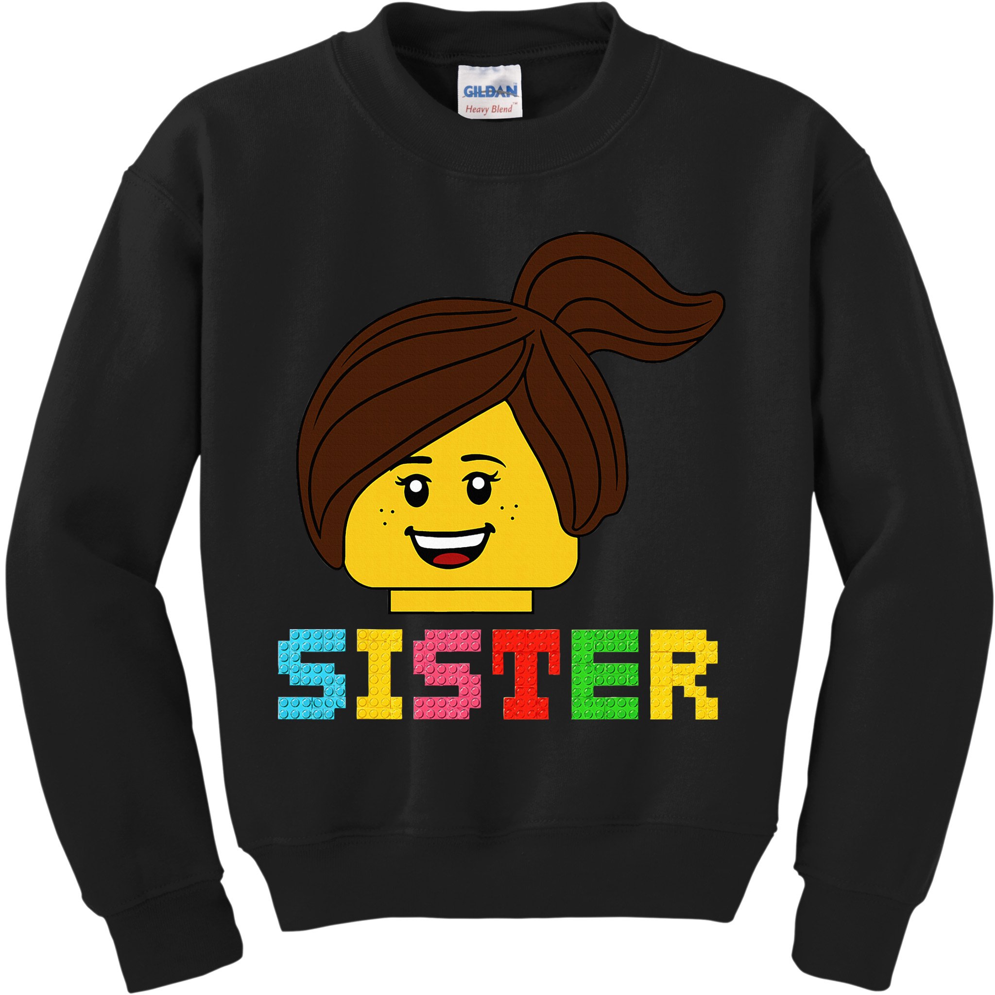 Building Bricks Blocks Sister Master Builder Family Matching Kids Sweatshirt