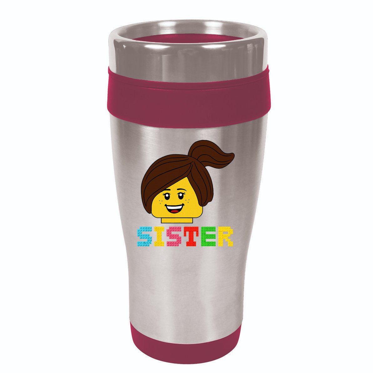 Building Bricks Blocks Sister Master Builder Family Matching 16oz Travel Tumbler