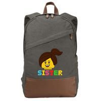 Building Bricks Blocks Sister Master Builder Family Matching Cotton Canvas Backpack