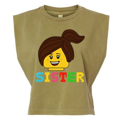 Building Bricks Blocks Sister Master Builder Family Matching Garment-Dyed Women's Muscle Tee