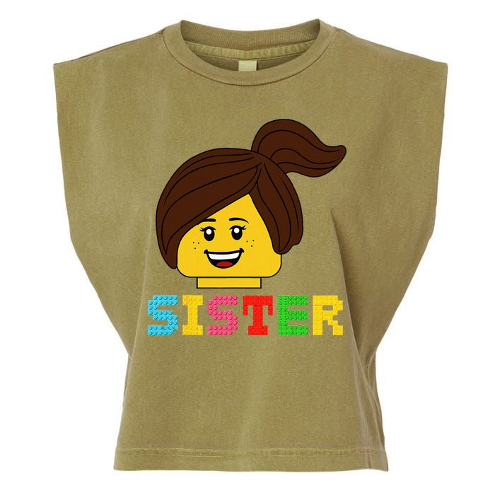Building Bricks Blocks Sister Master Builder Family Matching Garment-Dyed Women's Muscle Tee