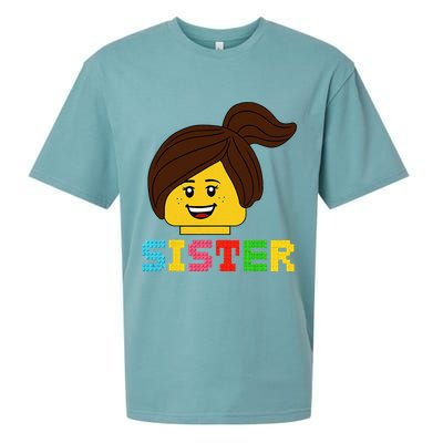 Building Bricks Blocks Sister Master Builder Family Matching Sueded Cloud Jersey T-Shirt
