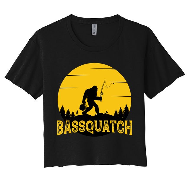 Bassquatch Bigfoot Bass Fishing Crop Top