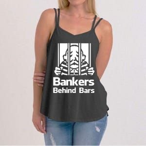 Bankers Behind Bars Bad For America Shitibank Were Felons Crooks Women's Strappy Tank