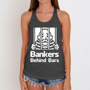 Bankers Behind Bars Bad For America Shitibank Were Felons Crooks Women's Knotted Racerback Tank