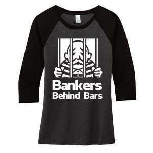 Bankers Behind Bars Bad For America Shitibank Were Felons Crooks Women's Tri-Blend 3/4-Sleeve Raglan Shirt