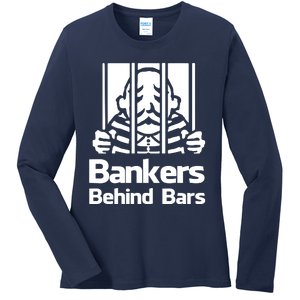 Bankers Behind Bars Bad For America Shitibank Were Felons Crooks Ladies Long Sleeve Shirt