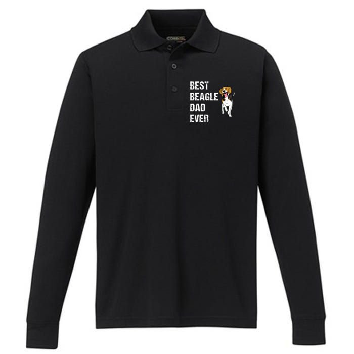 Beagle Best Beagle Dad Ever Performance Long Sleeve Polo