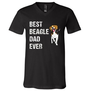 Beagle Best Beagle Dad Ever V-Neck T-Shirt