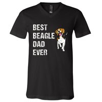 Beagle Best Beagle Dad Ever V-Neck T-Shirt