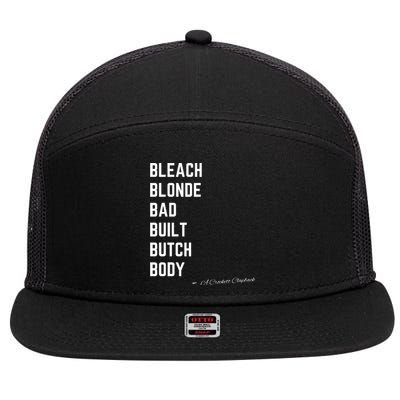 Bleach Blond Bad Built Butch Body 7 Panel Mesh Trucker Snapback Hat