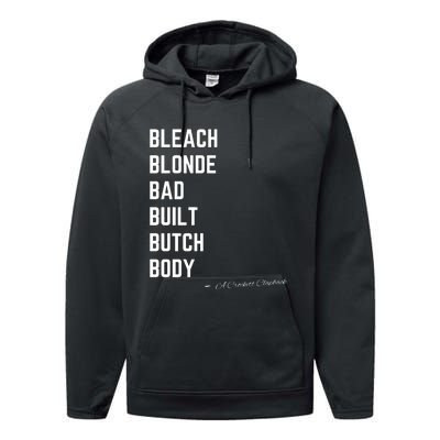 Bleach Blond Bad Built Butch Body Performance Fleece Hoodie