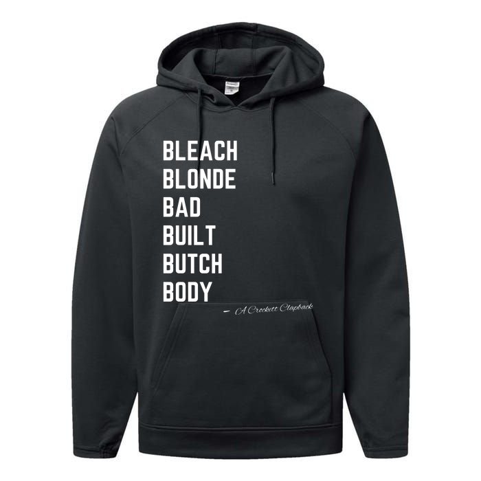 Bleach Blond Bad Built Butch Body Performance Fleece Hoodie