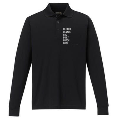 Bleach Blond Bad Built Butch Body Performance Long Sleeve Polo