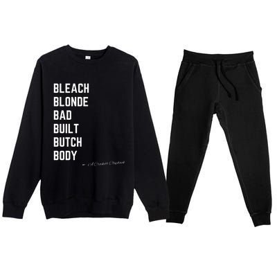 Bleach Blond Bad Built Butch Body Premium Crewneck Sweatsuit Set