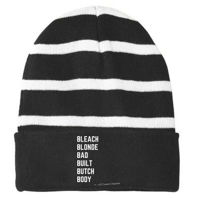 Bleach Blond Bad Built Butch Body Striped Beanie with Solid Band