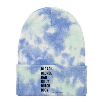 Bleach Blond Bad Built Butch Body Tie Dye 12in Knit Beanie