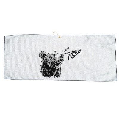 Boop Bear Black Grizzly Bears Cool Park Large Microfiber Waffle Golf Towel