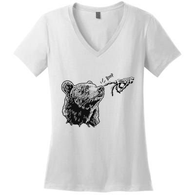 Boop Bear Black Grizzly Bears Cool Park Women's V-Neck T-Shirt