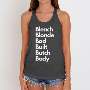 Bleach Blonde Bad Built Butch Body Women's Knotted Racerback Tank