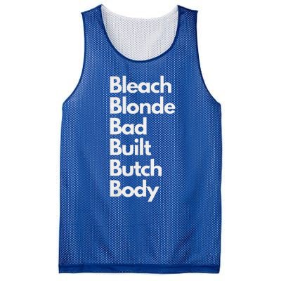 Bleach Blonde Bad Built Butch Body Mesh Reversible Basketball Jersey Tank