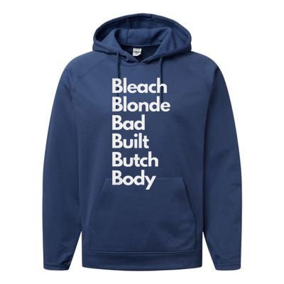 Bleach Blonde Bad Built Butch Body Performance Fleece Hoodie