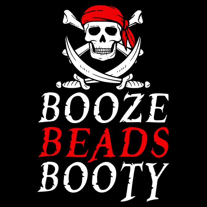 Booze Beads Booty Stripe Pom Pom Beanie