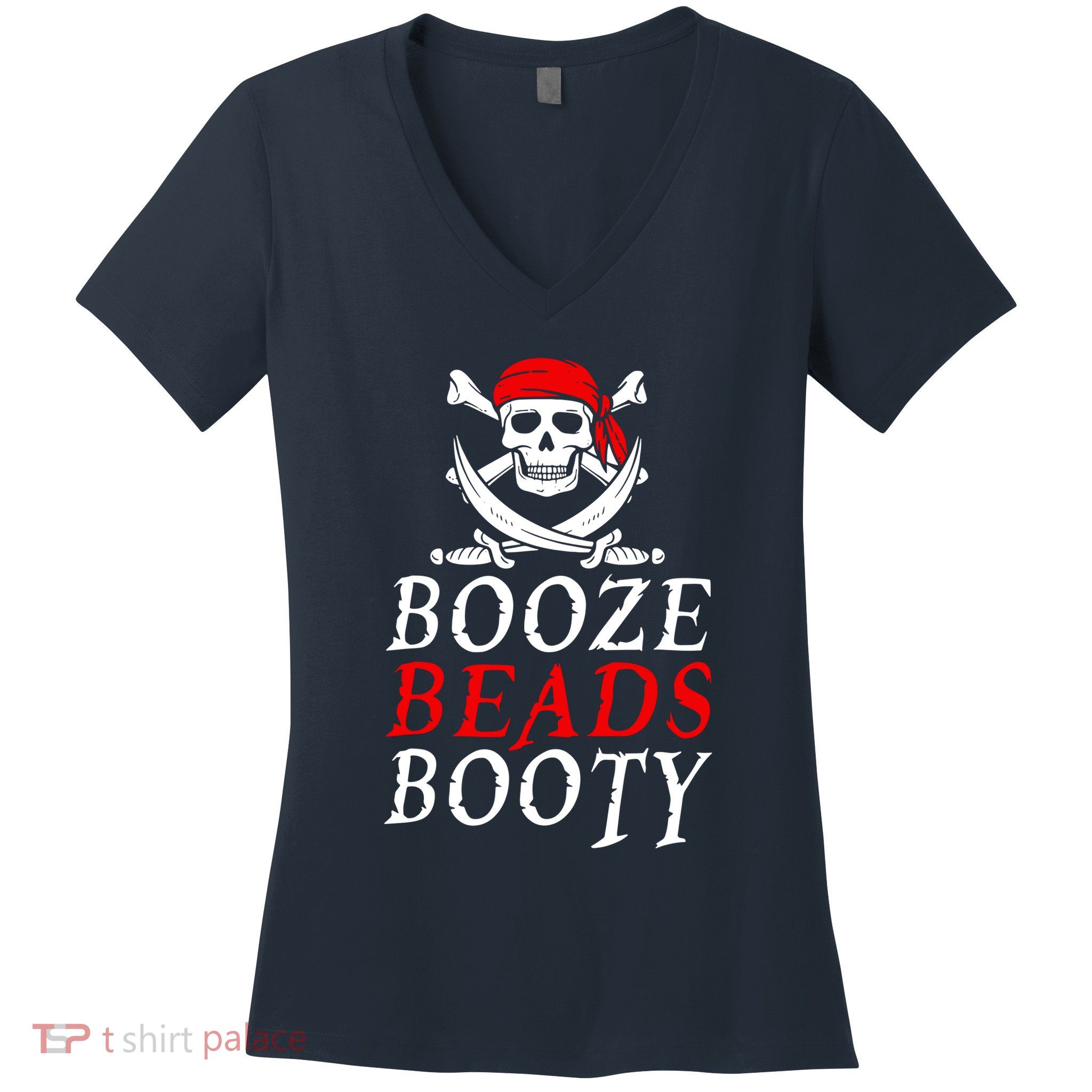 Booze Beads Booty Women's V-Neck T-Shirt