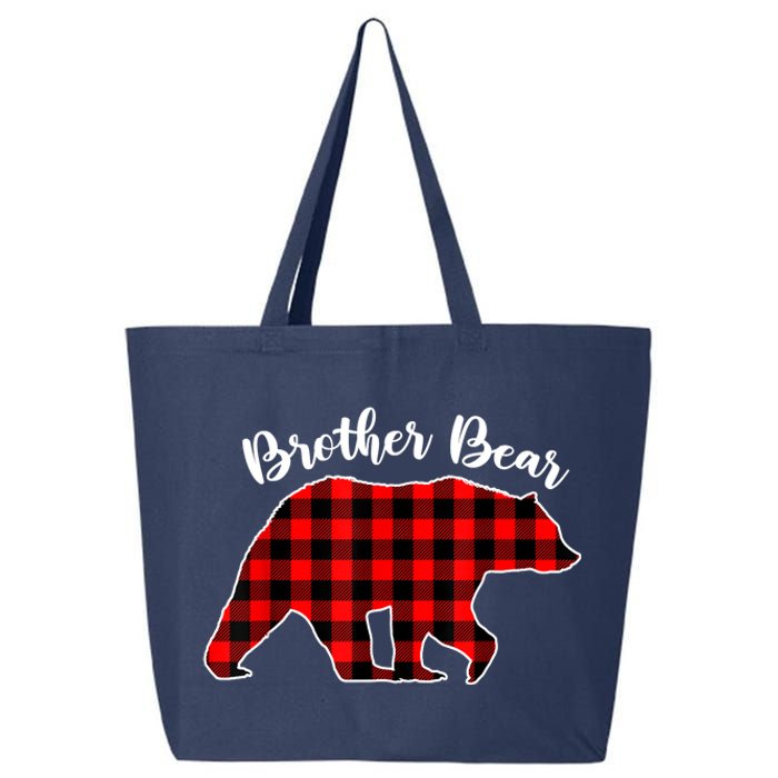 BROTHER BEAR Buffalo Plaid Red Funny Christmas Pajama Family 25L Jumbo Tote