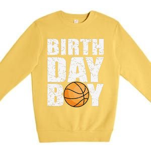 Birthday Boy Basketball Theme Party Future Basketball Player Premium Crewneck Sweatshirt