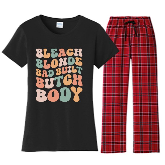 Bleach Blonde Bad Built Butch Body Women's Flannel Pajama Set