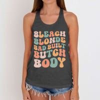 Bleach Blonde Bad Built Butch Body Women's Knotted Racerback Tank