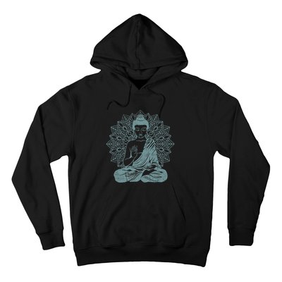 Buddha Blue Buddhism Zen Buddhist Spiritual Meditation Yoga Hoodie