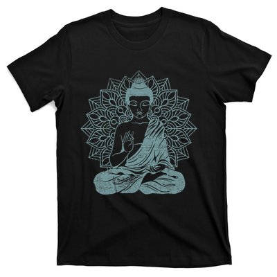 Buddha Blue Buddhism Zen Buddhist Spiritual Meditation Yoga T-Shirt