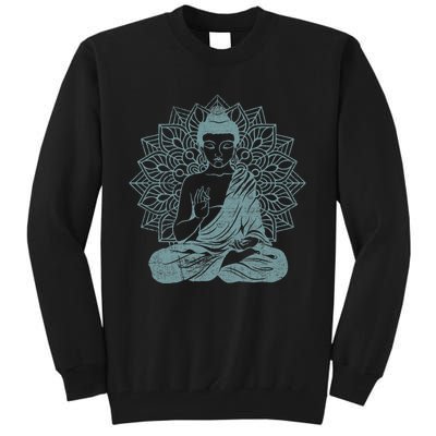 Buddha Blue Buddhism Zen Buddhist Spiritual Meditation Yoga Tall Sweatshirt