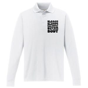 Bleach Blonde Bad Built Butch Body Performance Long Sleeve Polo