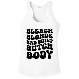 Bleach Blonde Bad Built Butch Body Ladies PosiCharge Competitor Racerback Tank