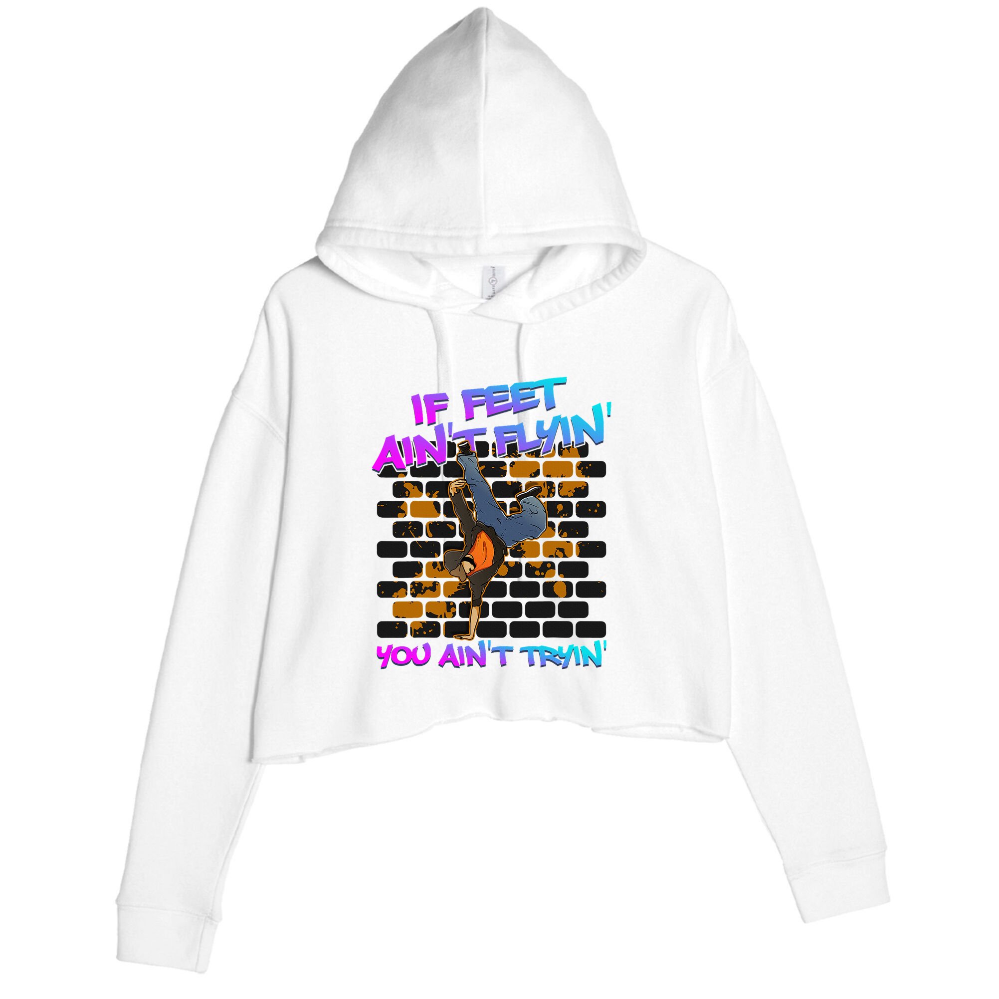 Breakdancing B Boy Hi Phop Dance Break Dancers Breakdance Crop Fleece Hoodie