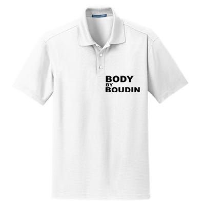 Body By Boudin  Louisiana Cajun Food Souvenir Dry Zone Grid Polo