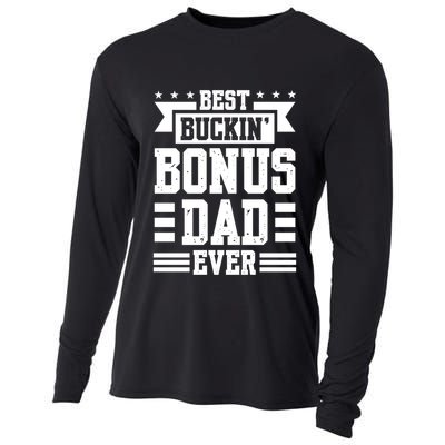 Best Buckin Bonus Dad Ever Bonus Dad Gift Cooling Performance Long Sleeve Crew