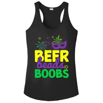 Beers Beads Boobs Mardi Gras Carnival Masquerade Masks Ladies PosiCharge Competitor Racerback Tank