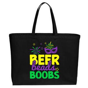 Beers Beads Boobs Mardi Gras Carnival Masquerade Masks Cotton Canvas Jumbo Tote