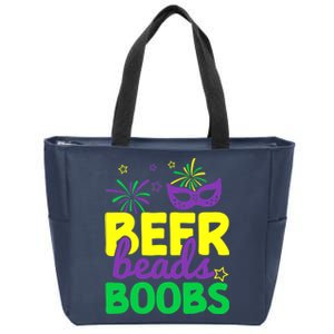 Beers Beads Boobs Mardi Gras Carnival Masquerade Masks Zip Tote Bag