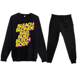 Bleach Blonde Bad Built Butch Body Anti Maga Premium Crewneck Sweatsuit Set