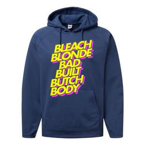 Bleach Blonde Bad Built Butch Body Anti Maga Performance Fleece Hoodie