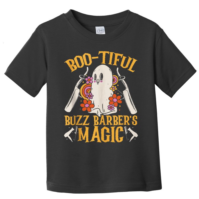 Bootiful Buzz BarberS Magic Scary Barber Funny Halloween Toddler T-Shirt